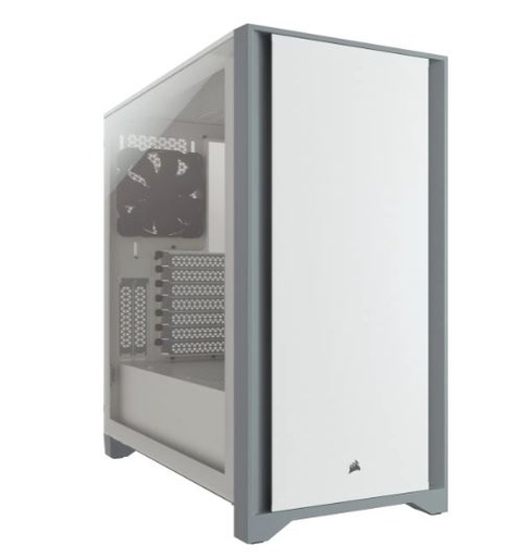 [CC-9011199-WW] CORSAIR 4000D - Torre - ATX - panel lateral con ventana (cristal templado) - sin fuente de alimentación (ATX) - blanco - USB/Audio