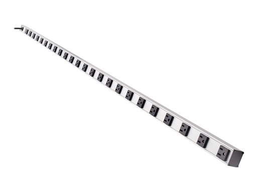 [PS7224] Tripp Lite Power Strip 120V 5-15R 24 Outlet 15' Cord Vertical Metal 0URM - Power distribution strip - AC 120 V - input: NEMA 5-15 - output connectors: 24 (NEMA 5-15) - 4.6 m - Canada, United States - white