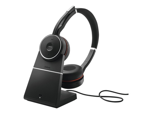 [7599-832-199] Jabra Evolve 75 MS Stereo - Auricular - en oreja - Bluetooth - inalámbrico - cancelación de sonido activo - USB - con base de carga