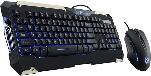 [KB-CCM-PLBLSP-01] Thermaltake -  eSPORTS COMMANDER COMBO (Multi Light) - Juego de teclado y ratón - USB - Teclado retroiluminado - Mouse  800/1200/1600/2400 DPI - Español - Latinoamérica - negro
