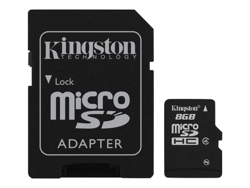 [SDC4/8GB] Kingston - Tarjeta de memoria flash (adaptador microSDHC a SD Incluido) - 8 GB - Class 4 - microSDHC
