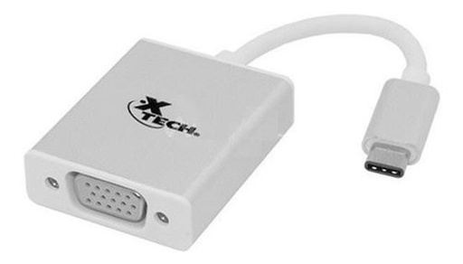 [XTC-551] Xtech - Display adapter - USB Type C - VGA - Glossy white - XTC-551