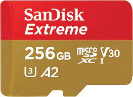 [SDSQXAV-256G-GN6MA] SanDisk Extreme - Tarjeta de memoria flash (adaptador microSDXC a SD Incluido) - 256 GB - A2 / Video Class V30 / UHS-I U3 / Class10 - microSDXC UHS-I