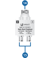 [AF-11-DUP-H] Ubiquiti High-Band - Duplexor de antena - conector N (H) a SMA (M)