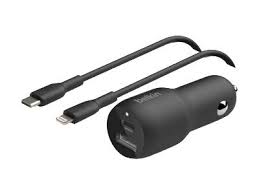 [CCB004bt1MBK-B5] Belkin - Car power adapter - 37 Watt - Cellular phone - Lithium - Para Universal - Boost W/ LTG TO USB-