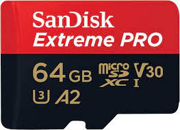 [SDSQXCU-064G-GN6MA] SanDisk Extreme Pro - Tarjeta de memoria flash (adaptador microSDXC a SD Incluido) - 64 GB - A2 / Video Class V30 / UHS-I U3 / Class10 - microSDXC UHS-I