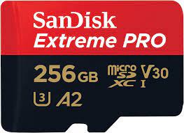 [SDSQXCD-256G-GN6MA] SanDisk Extreme Pro - Tarjeta de memoria flash (adaptador microSDXC a SD Incluido) - 256 GB - A2 / Video Class V30 / UHS-I U3 / Class10 - microSDXC UHS-I