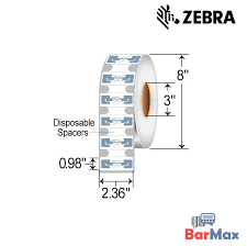 [10026768] Zebra Confidex Silverline Blade II M730 FCC - Tereftalato de polietileno (PET) - adhesivo fuerte -, EPC Class 1 Gen 2, ISO/IEC 18000-6C, 902-928 MHz, 128 bits - blanco - 60 x 25 mm 400 uds. (1 bobina(s) x 400) etiquetas RFID - para ZT400 Series ZT410, ZT411