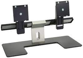 [332-1236] Dell MDS14 Dual Monitor Stand - Kit de montaje - para 2 pantallas LCD - negro, plata - tamaño de pantalla: 24" - escritorio