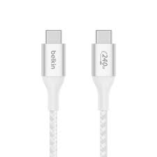 [CAB015bt2MWH] Belkin - USB cable - Braided USB-C to USB-C 240W WH