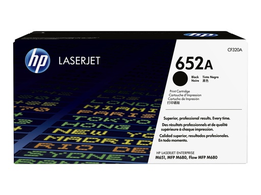[CF320A] HP 652A - Negro - original - LaserJet - cartucho de tóner (CF320A) - para Color LaserJet Enterprise MFP M680; LaserJet Enterprise Flow MFP M680