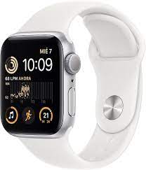 [MRE13CL/A] Apple Watch SE (GPS) - 2ª generación - 40 mm - aluminio plateado - reloj inteligente con pulsera deportiva - fluoroelastómero - azul tormenta - tamaño de la banda: S/M - 32 GB - Wi-Fi, Bluetooth - 26.4 g
