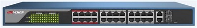 [DS-3E1326P-E] Hikvision DS-3E1326P-E - Conmutador - Gestionado - 24 x 10/100 (PoE) + 2 x Gigabit SFP combinado - sobremesa - PoE (370 W)