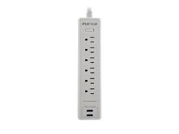 [FSP-651 2PK] Forza - Surge protector - AC 110/220 V - 6 Tomas de Corriente - 500J 2Pack GR/BK