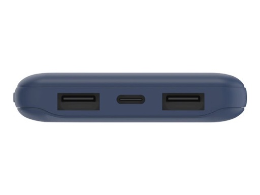 [BPB011btBL] Belkin - Cargador portátil - 10000 mAh - 18 vatios - 3 conectores de salida (2 x USB, 24 pin USB-C) - azul