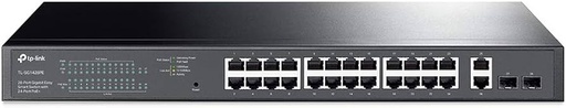 [TL-SG1428PE] TP-Link TL-SG1428PE - Conmutador - inteligente - 24 x 10/100/1000 (PoE+) + 2 x 10/100/1000 - montaje en rack - PoE+ (250 W) - CA 100 - 240 V