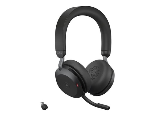 [27599-999-899] Jabra Evolve2 75 - Auricular - en oreja - Bluetooth - inalámbrico - cancelación de sonido activo - USB-C - aislamiento de ruido - negro - Certificado para Equipos de Microsoft