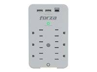 [FWT-631USBC] Forza FWT-631USBC - Protector contra sobretensiones (montaje en pared) - CA 125 V - 1875 vatios - conectores de salida: 6 - blanco