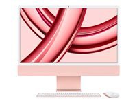 [MQRD3LL/A] Apple iMac with 4.5K Retina display - Todo en uno - M3 - RAM 8 GB - SSD 256 GB - M3 8-core GPU - 802.11ax (Wi-Fi 6E), Bluetooth 5.3 - WLAN: 802.11a/b/g/n/ac/ax (Wi-Fi 6E), Bluetooth 5.3 - Apple macOS Sonoma 14.0 - monitor: LED 24" 4480 x 2520 (4.5K) - teclado: EE. UU. - rosa