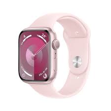 [MR9J3CL/A] Apple Watch Series 9 (GPS) - 45 mm - aluminio rosa - reloj inteligente con cinta deportiva - nailon suave de doble capa - rosa claro - tamaño de la muñeca: 145-220 mm - 64 GB - Wi-Fi, UWB, Bluetooth - 38.7 g