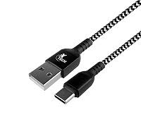 [KAC-050-6FT] Klip Xtreme - USB cable - 24 pin USB-C - 9 pin USB Type A - 1.8 m - Black - 30W Braided Fast charging