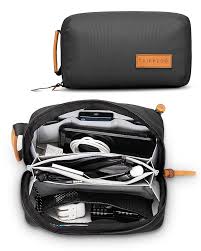 [XTB-060] Xtech - Travel Tech organizer case - Durable polyester / 100% polyester - All black - Double-Compartment XTB-060
