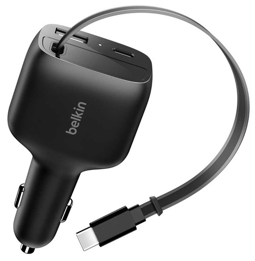 [CCC001fqBK] Belkin - Car Charger - Lithium ion - Para Apple / Samsung phones - USB-C 60W - USB-C 30W - USB-A