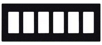 [DROPLITLUTCW6BL] DROPLITLUTCW6BL-/LUTRON CW-6-BL | BLACK CLARO 6 GANG WALL PLATE FOR DECORATOR/DESIGNER PADDLE SWITCHES AND DIMMERS
